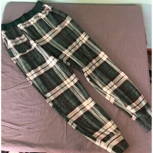Victoria's Secret Pink Green/Gray/White Plaid Pajama Pants Size Medium